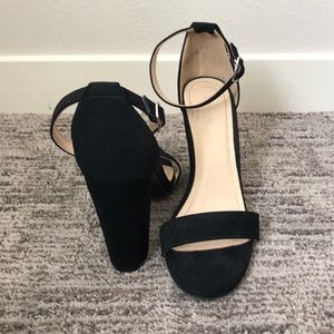 Black Suede Strappy Heel